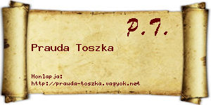Prauda Toszka névjegykártya